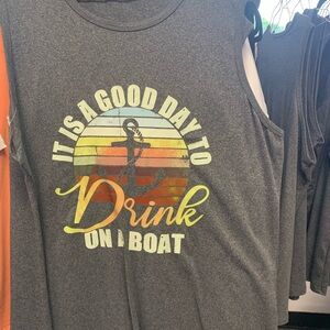 Gray Sleeveless Graphic Tee